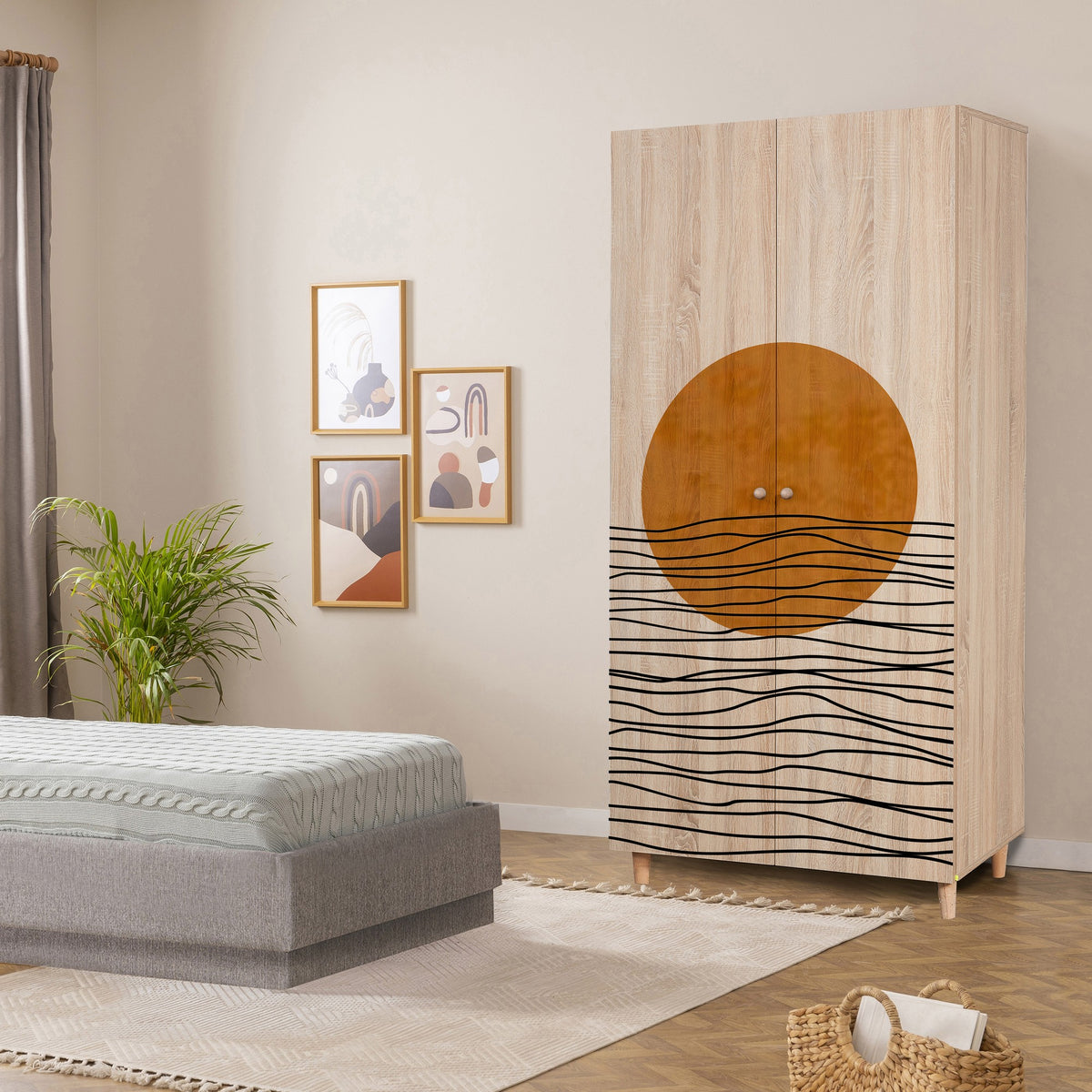 Ντουλάπα 90x192x52 εκ Sonomo 869VEL8681