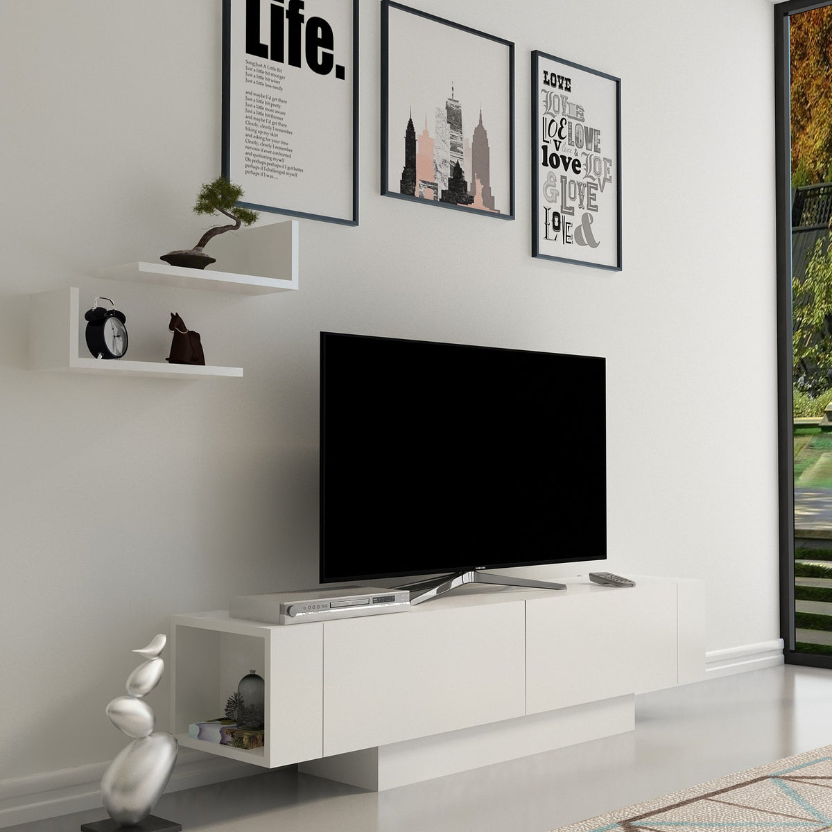 Έπιπλο Τηλεόρασης TV Βάση Σύνθεση Λευκό | 875ZNA3001