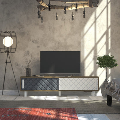 Έπιπλο Τηλεόρασης TV Βάση Σύνθεση Δρυς Λευκό Ανθρακί | 875ZNA3017