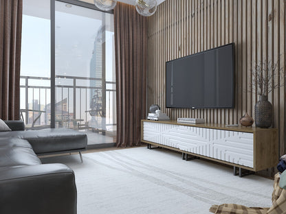 Έπιπλο Τηλεόρασης TV Βάση Σύνθεση Δρυς Λευκό | 875ZNA3019