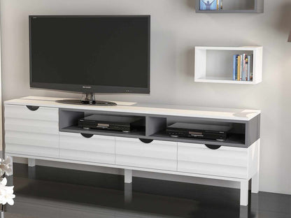 Έπιπλο Τηλεόρασης TV Βάση Σύνθεση Λευκό Ανθρακί | 875ZNA3026