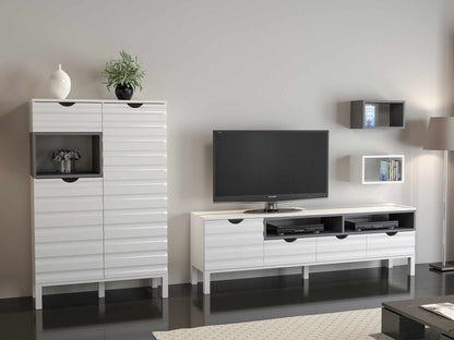 Έπιπλο Τηλεόρασης TV Βάση Σύνθεση Λευκό Ανθρακί | 875ZNA3026