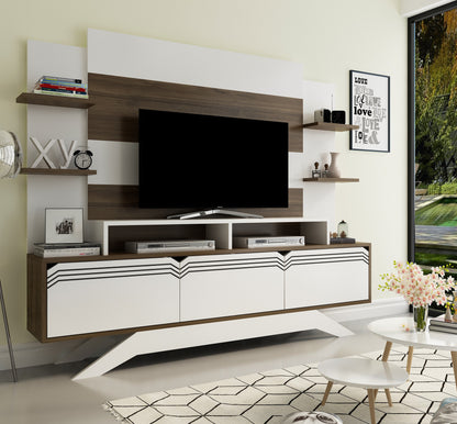 Έπιπλο Τηλεόρασης TV Βάση Σύνθεση Καρυδί Λευκό | 875ZNA3027