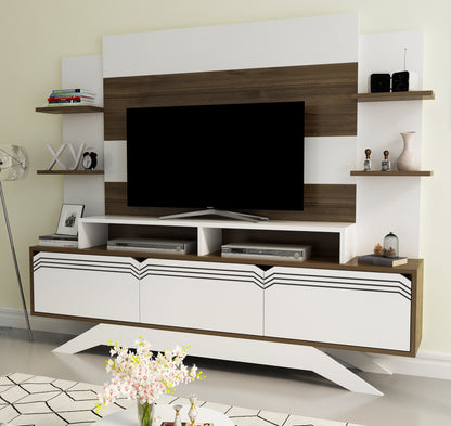 Έπιπλο Τηλεόρασης TV Βάση Σύνθεση Καρυδί Λευκό | 875ZNA3027