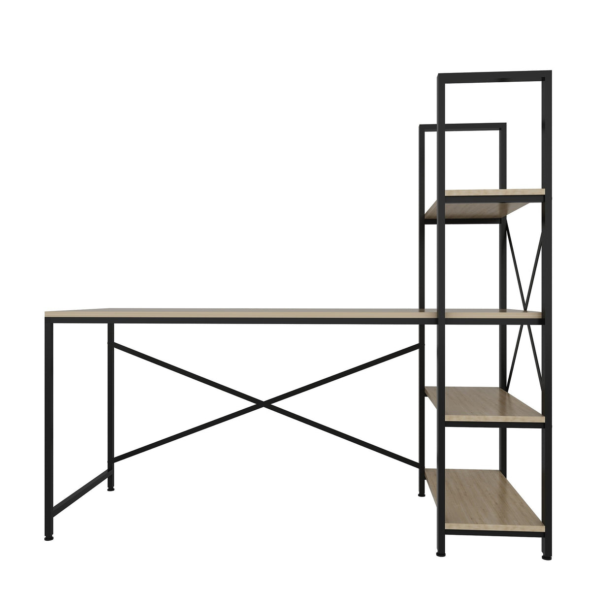 Γραφείο Υπολογιστή και Μελέτης 160x148x60 εκ. Δρυς Μαύρο | 875ZNA3202