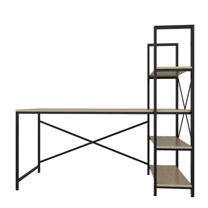 Γραφείο Υπολογιστή και Μελέτης 160x148x60 εκ. Δρυς Μαύρο | 875ZNA3202