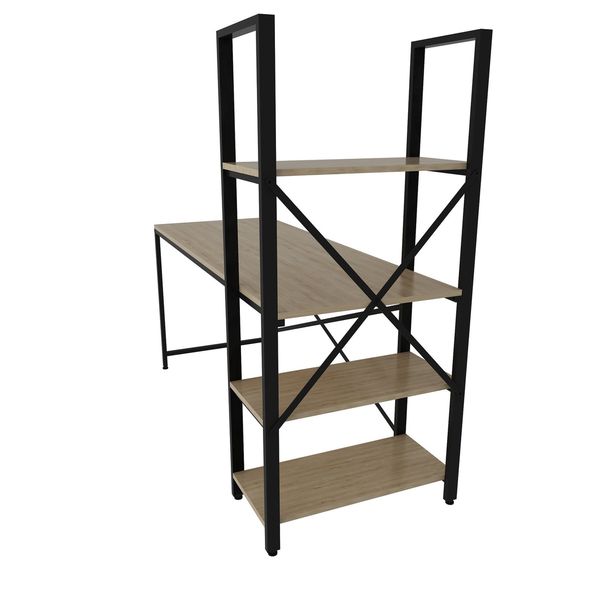 Γραφείο Υπολογιστή και Μελέτης 160x148x60 εκ. Δρυς Μαύρο | 875ZNA3202