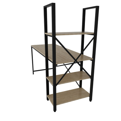 Γραφείο Υπολογιστή και Μελέτης 160x148x60 εκ. Δρυς Μαύρο | 875ZNA3202
