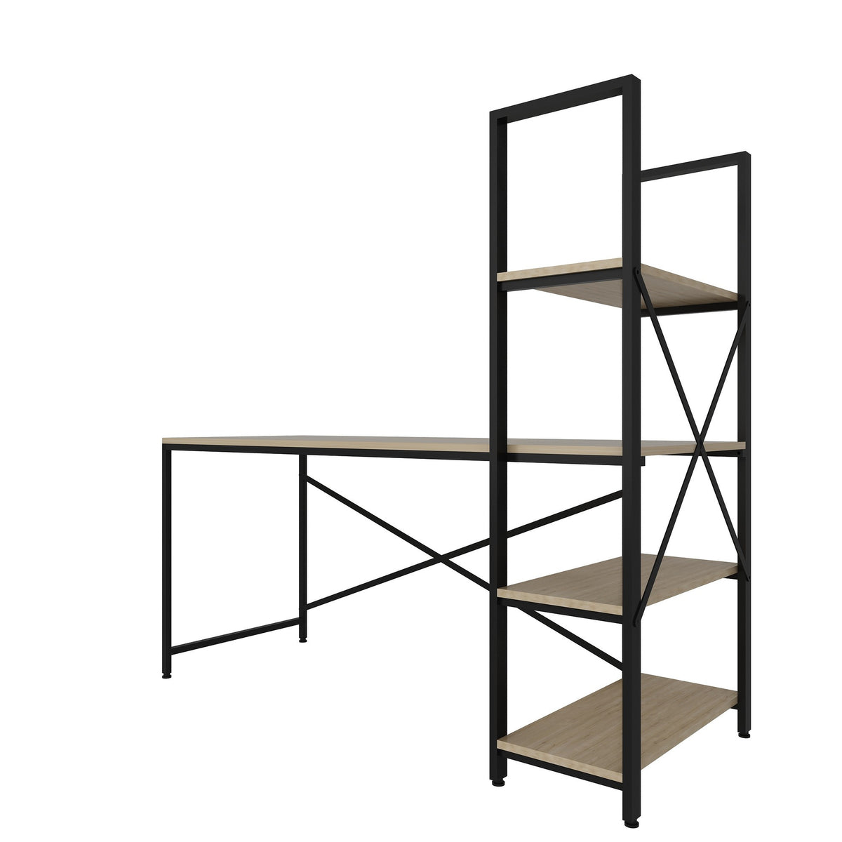 Γραφείο Υπολογιστή και Μελέτης 160x148x60 εκ. Δρυς Μαύρο | 875ZNA3202