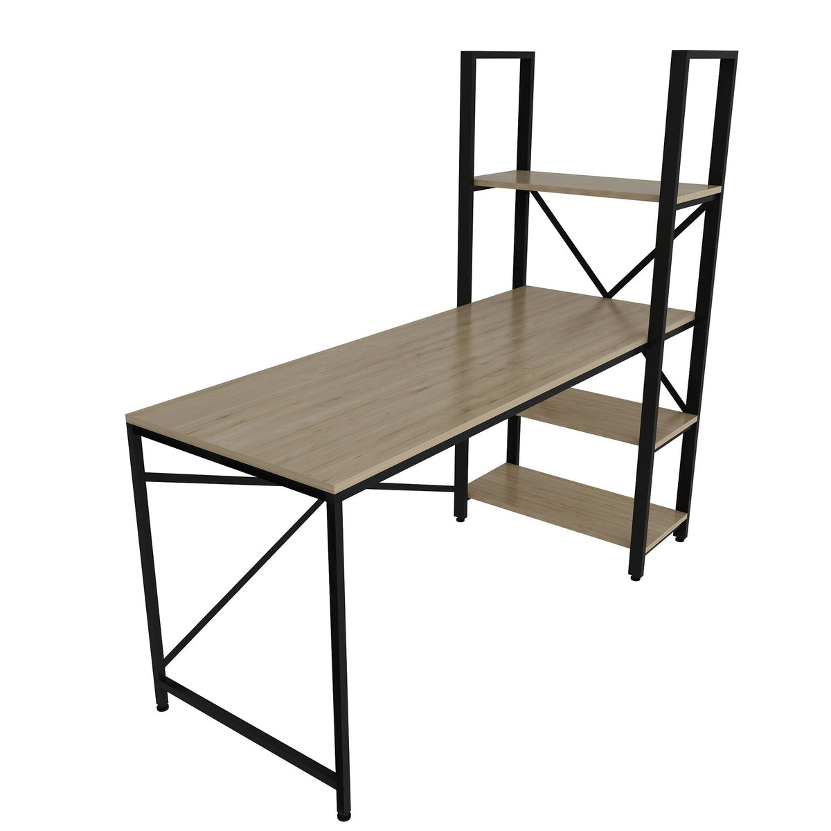 Γραφείο Υπολογιστή και Μελέτης 160x148x60 εκ. Δρυς Μαύρο | 875ZNA3202