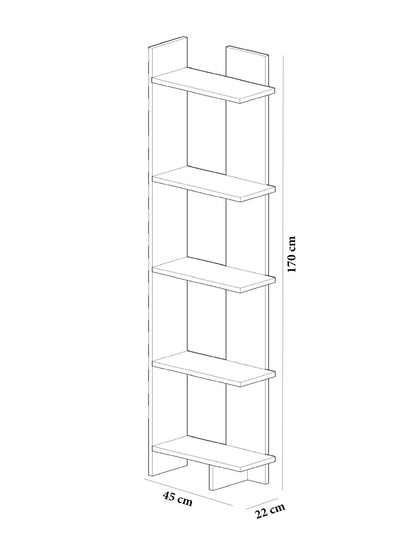 Βιβλιοθήκη 45 × 22 × 170 εκ. Λευκό GR875ZNA3601