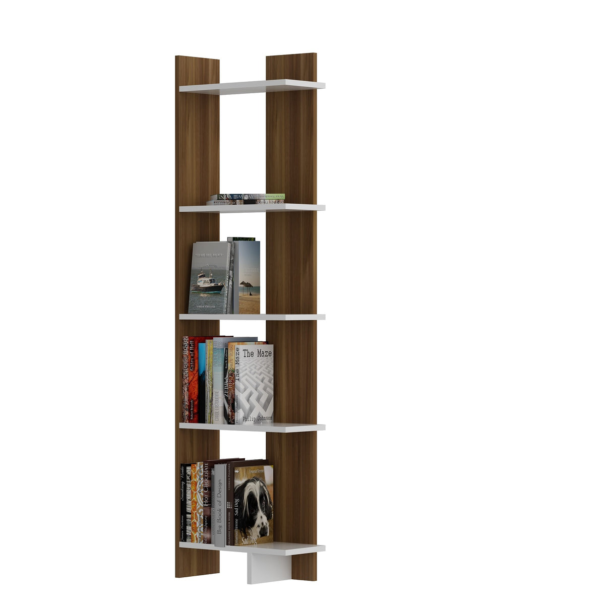 Βιβλιοθήκη 45 × 22 × 170 εκ. Καρυδί Λευκό GR875ZNA3602