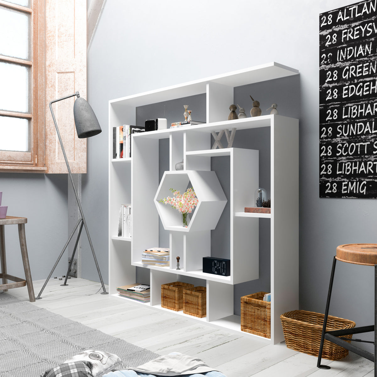 Βιβλιοθήκη 134 × 22 × 134 εκ. Λευκό GR875ZNA3627