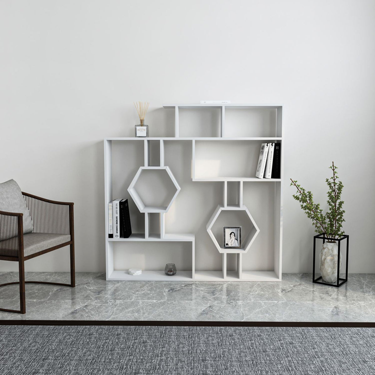 Βιβλιοθήκη 134 × 22 × 134 εκ. Λευκό GR875ZNA3636