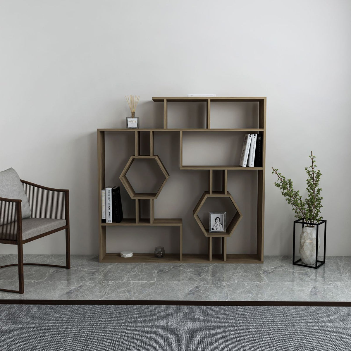 Βιβλιοθήκη 134 × 22 × 134 εκ. Καρυδί GR875ZNA3637