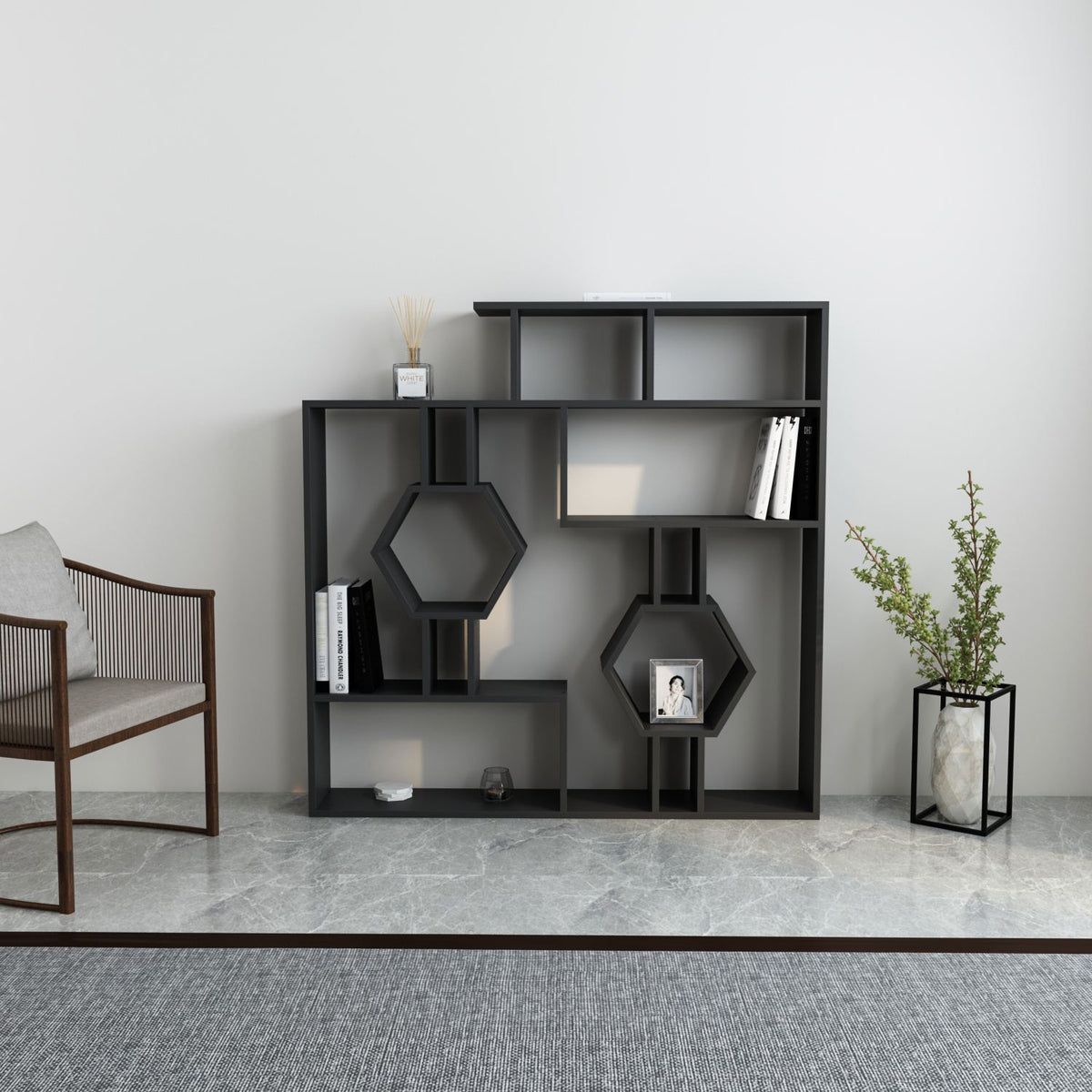 Βιβλιοθήκη 134 × 22 × 134 εκ. Μαύρο GR875ZNA3640
