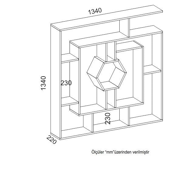 Βιβλιοθήκη 134 × 22 × 134 εκ. Μαύρο GR875ZNA3643