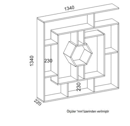 Βιβλιοθήκη 134 × 22 × 134 εκ. Μαύρο GR875ZNA3643