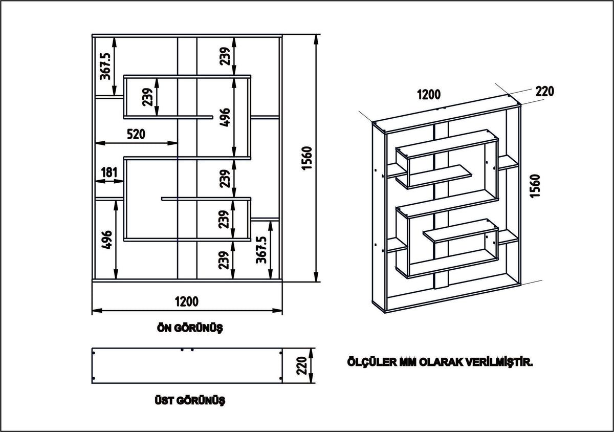 Βιβλιοθήκη 120 × 22 × 156 εκ. Λευκό GR875ZNA3647