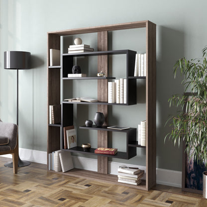 Βιβλιοθήκη 120 × 22 × 156 εκ. Καρυδί Μαύρο GR875ZNA3648