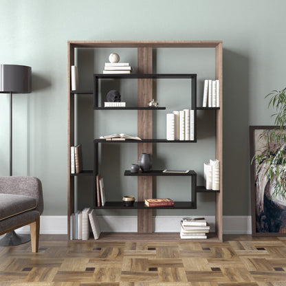 Βιβλιοθήκη 120 × 22 × 156 εκ. Καρυδί Μαύρο GR875ZNA3648