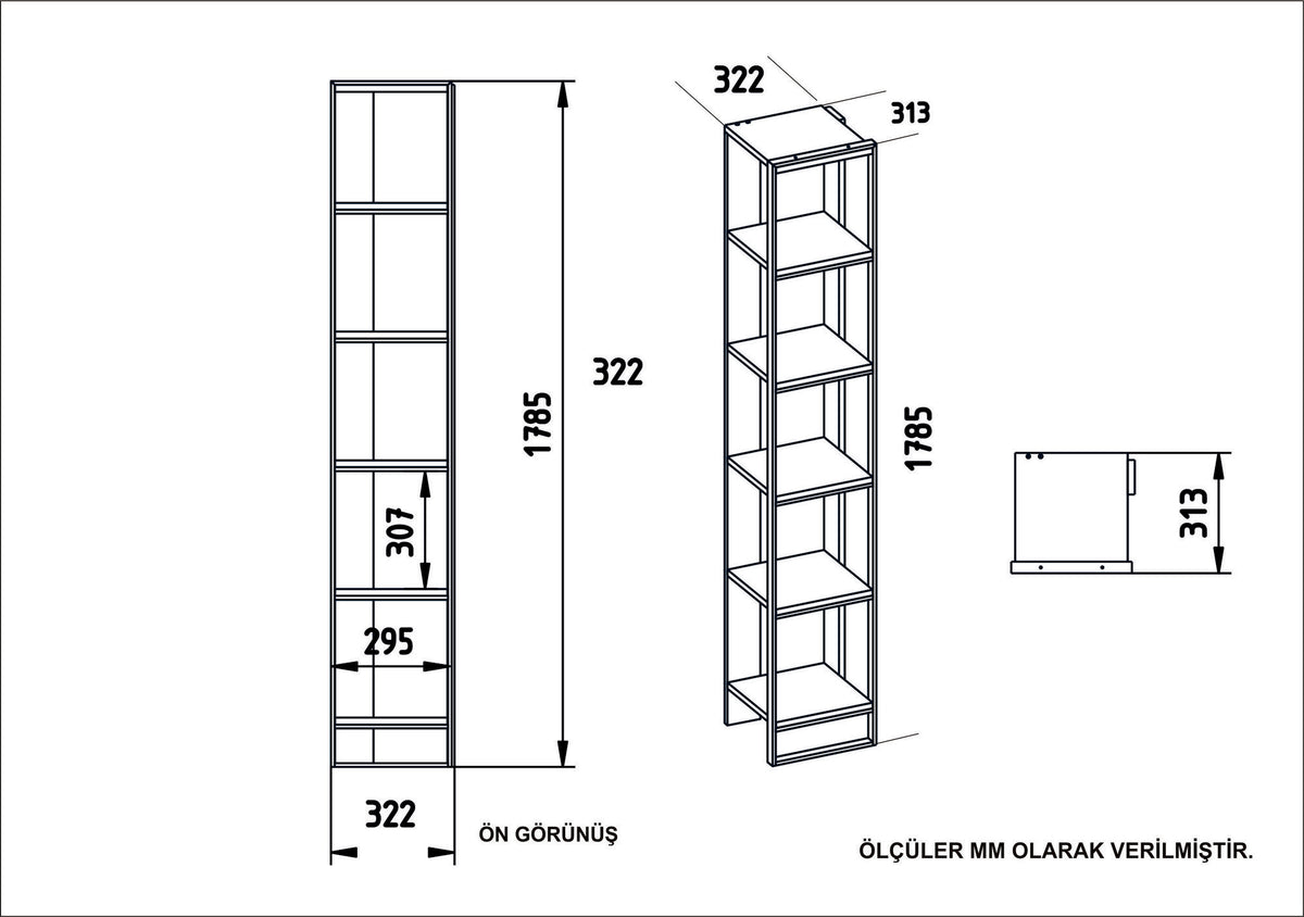 Βιβλιοθήκη 32,2 × 31,3 × 178,5 εκ. Χρυσό Μαύρο GR875ZNA3652