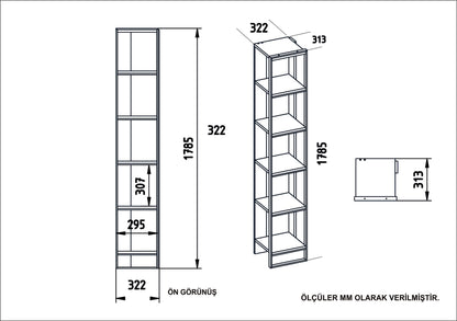 Βιβλιοθήκη 32,2 × 31,3 × 178,5 εκ. Χρυσό Μαύρο GR875ZNA3652