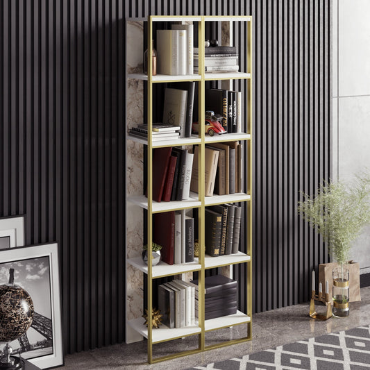 Βιβλιοθήκη 32,2 × 31,3 × 178,5 εκ. Χρυσό Λευκό GR875ZNA3653