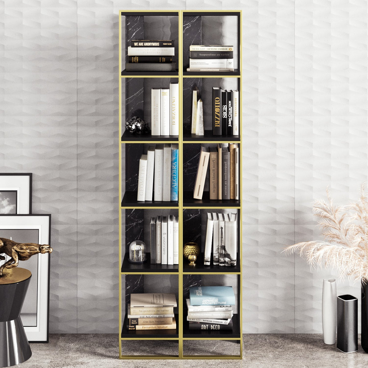 Βιβλιοθήκη 32,2 × 31,3 × 178,5 εκ. Χρυσό Μαύρο GR875ZNA3654