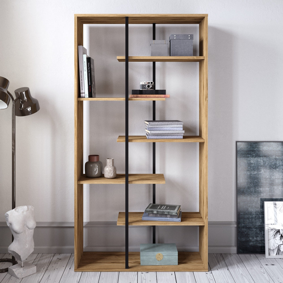 Βιβλιοθήκη 90 × 29,5 × 173,2 εκ. Καρυδί Μαύρο GR875ZNA3659