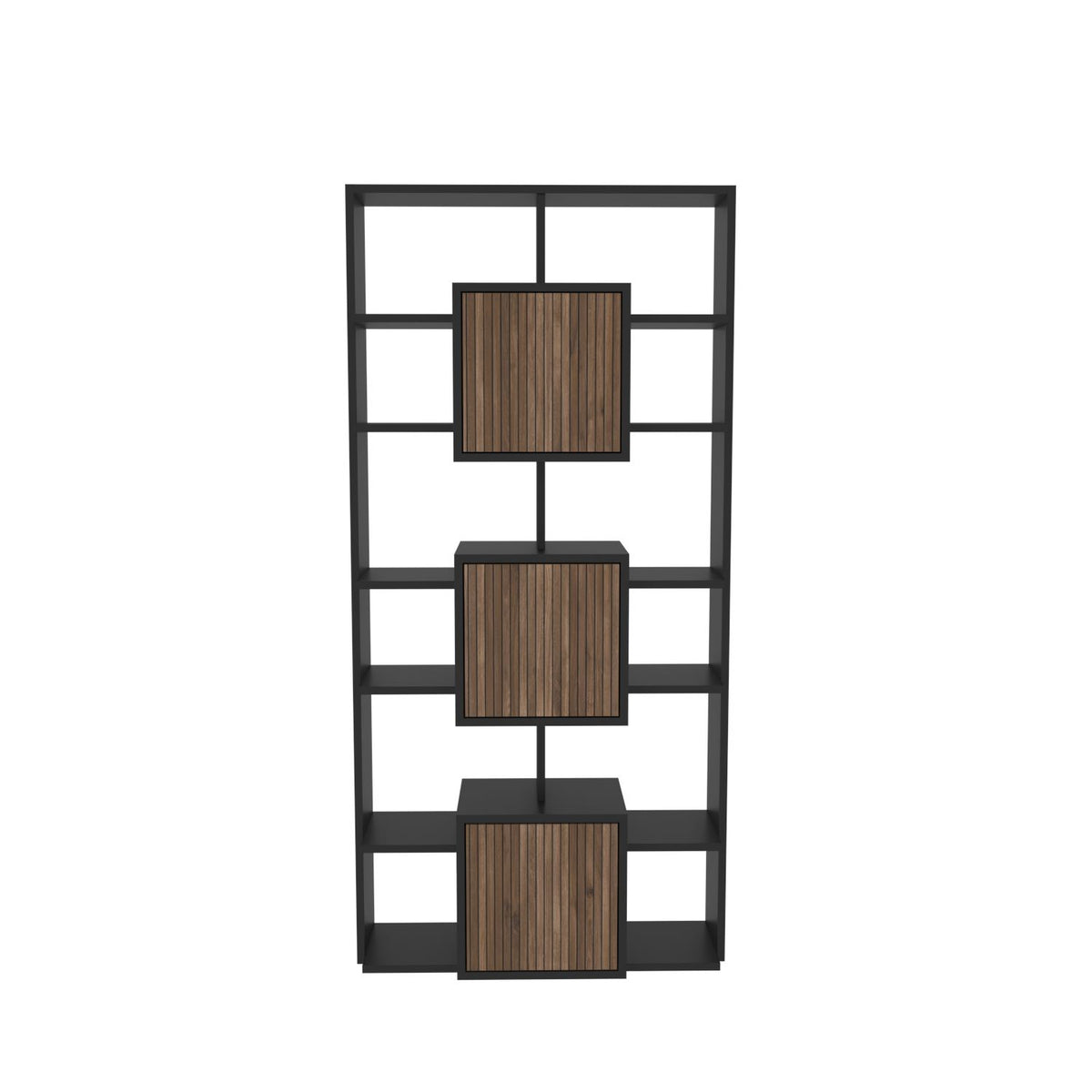 Βιβλιοθήκη 85 × 20 × 176 εκ. Μαύρο Light Καρυδί GR875ZNA3663