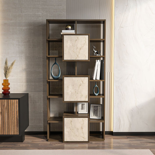 Βιβλιοθήκη 85 × 20 × 176 εκ. Καρυδί Travertine GR875ZNA3664