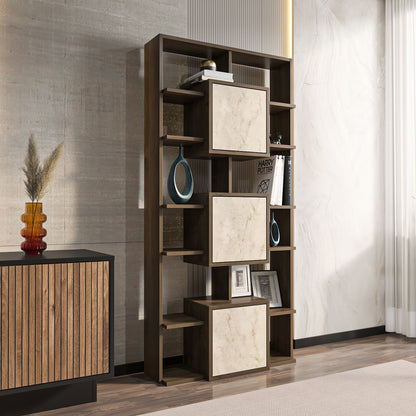 Βιβλιοθήκη 85 × 20 × 176 εκ. Καρυδί Travertine GR875ZNA3664