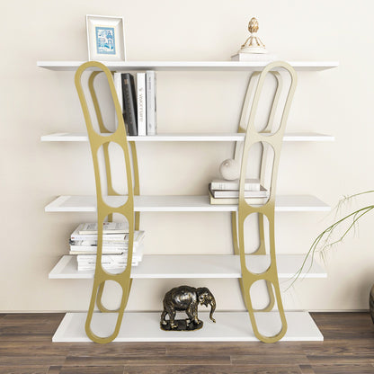 Βιβλιοθήκη 120 × 25 × 120 εκ. Λευκό Χρυσό GR875ZNA4503