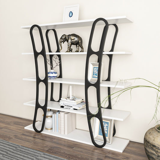 Βιβλιοθήκη 120 × 25 × 120 εκ. Λευκό Μαύρο GR875ZNA4504