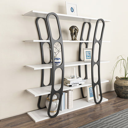 Βιβλιοθήκη 120 × 25 × 120 εκ. Λευκό Μαύρο GR875ZNA4504