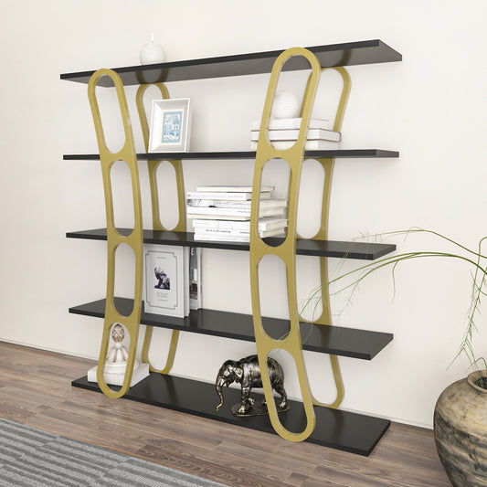 Βιβλιοθήκη 120 × 25 × 120 εκ. Μαύρο Χρυσό GR875ZNA4505