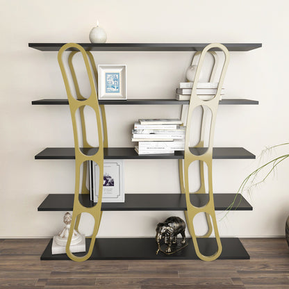 Βιβλιοθήκη 120 × 25 × 120 εκ. Μαύρο Χρυσό GR875ZNA4505