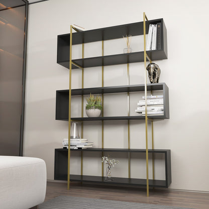 Βιβλιοθήκη 120 × 29,6 × 180 εκ. Ανθρακί Χρυσό GR875ZNA4509