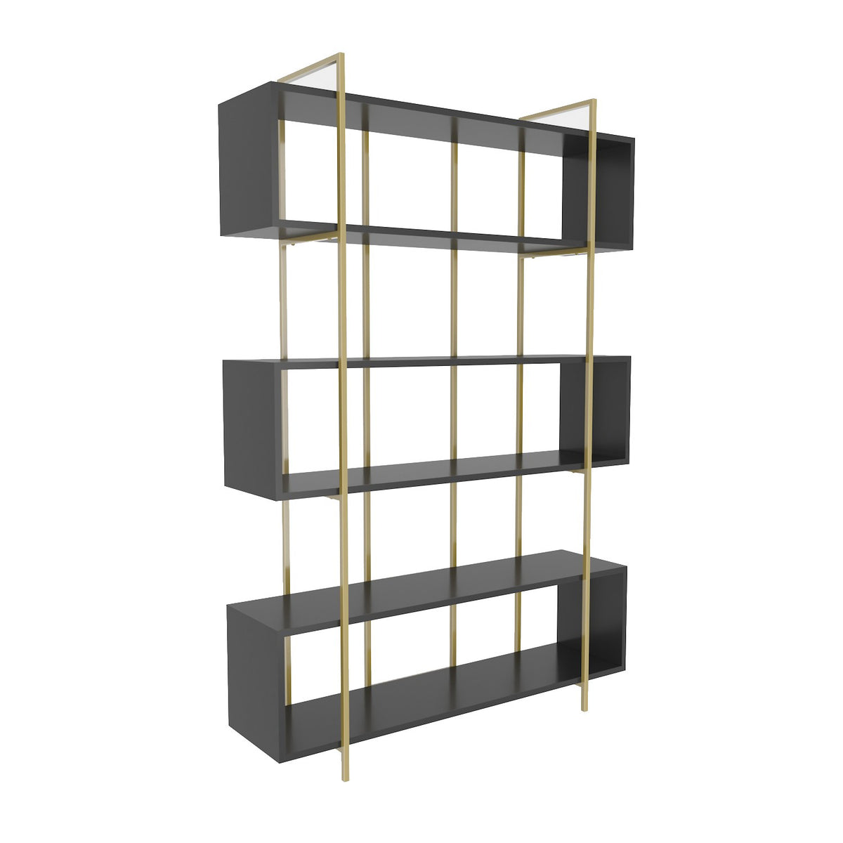 Βιβλιοθήκη 120 × 29,6 × 180 εκ. Ανθρακί Χρυσό GR875ZNA4509