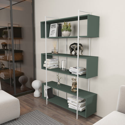 Βιβλιοθήκη 120 × 29,6 × 180 εκ. Πράσινο Λευκό GR875ZNA4512