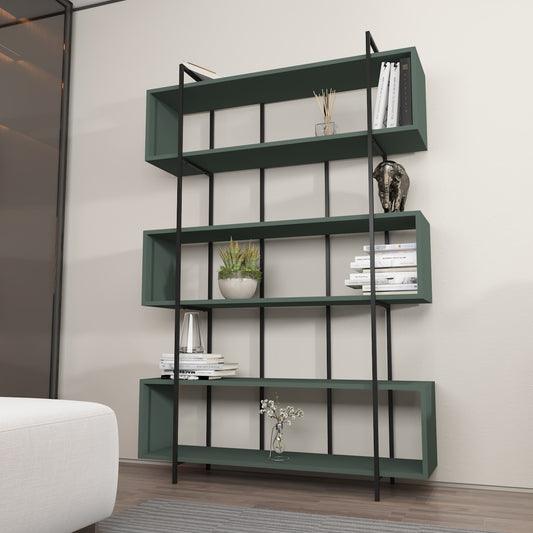 Βιβλιοθήκη 120 × 29,6 × 180 εκ. Πράσινο Μαύρο GR875ZNA4514