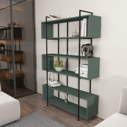 Βιβλιοθήκη 120 × 29,6 × 180 εκ. Πράσινο Μαύρο GR875ZNA4514