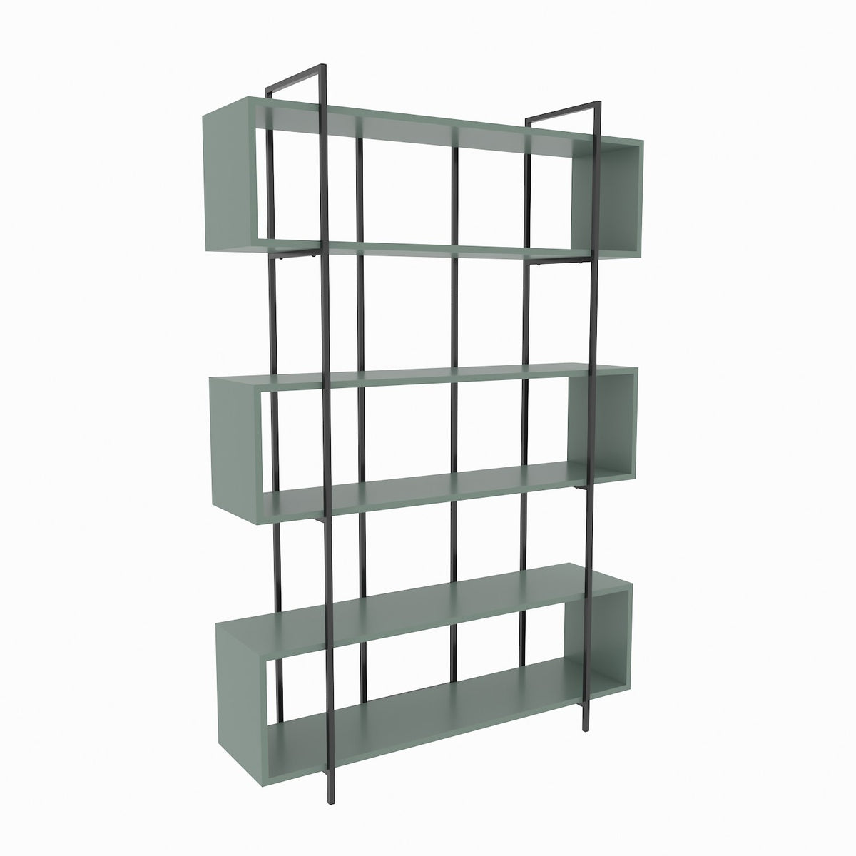 Βιβλιοθήκη 120 × 29,6 × 180 εκ. Πράσινο Μαύρο GR875ZNA4514