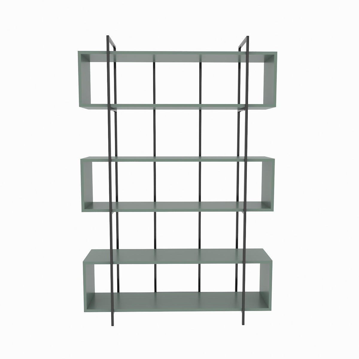 Βιβλιοθήκη 120 × 29,6 × 180 εκ. Πράσινο Μαύρο GR875ZNA4514