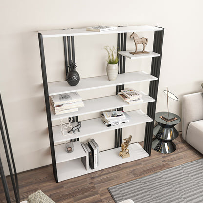 Βιβλιοθήκη 120 × 29,6 × 160 εκ. Λευκό Μαύρο GR875ZNA4520
