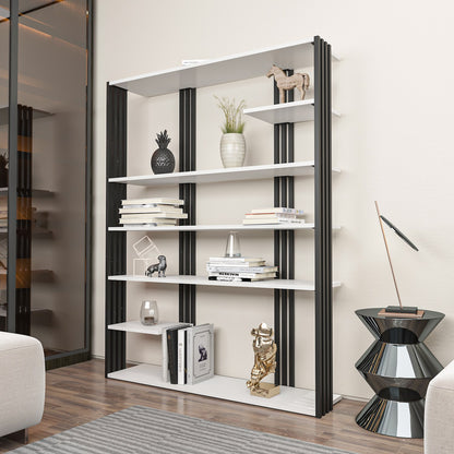 Βιβλιοθήκη 120 × 29,6 × 160 εκ. Λευκό Μαύρο GR875ZNA4520