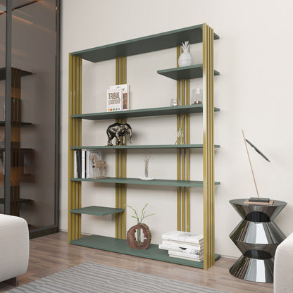 Βιβλιοθήκη 120 × 29,6 × 160 εκ. Πράσινο Χρυσό GR875ZNA4524