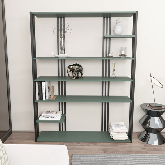 Βιβλιοθήκη 120 × 29,6 × 160 εκ. Πράσινο Μαύρο GR875ZNA4525
