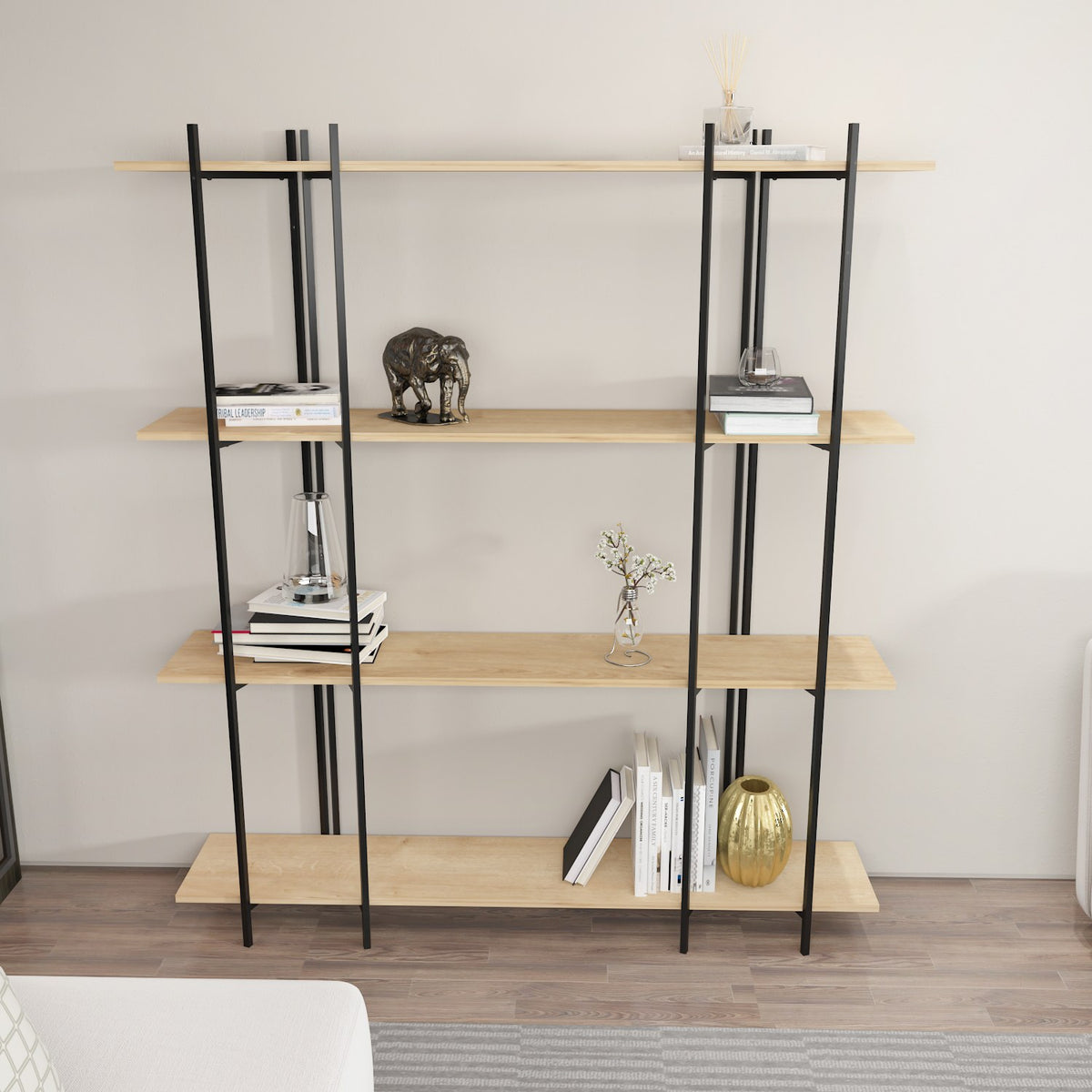 Βιβλιοθήκη 160 × 29,6 × 180 εκ. Δρυς Μαύρο GR875ZNA4550